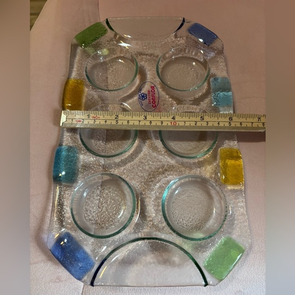Italian fused glass Serving Tray. Used for shot glass, food, jewelry. - Picture 6 of 6